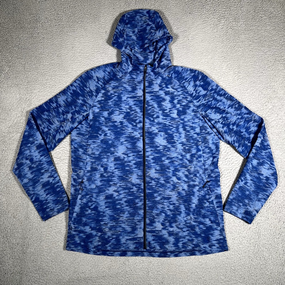 Lululemon Hoodie Mens XL Blue Data Rush Mini Jacquard Chambray Mineral Blue Logo